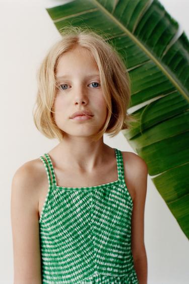 CHECK TEXTURED DRESS - Light green by Zara