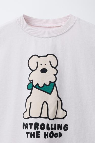 T-SHIRT IMPRIMÉ CHIEN - Mauve clair de Zara - Image 2