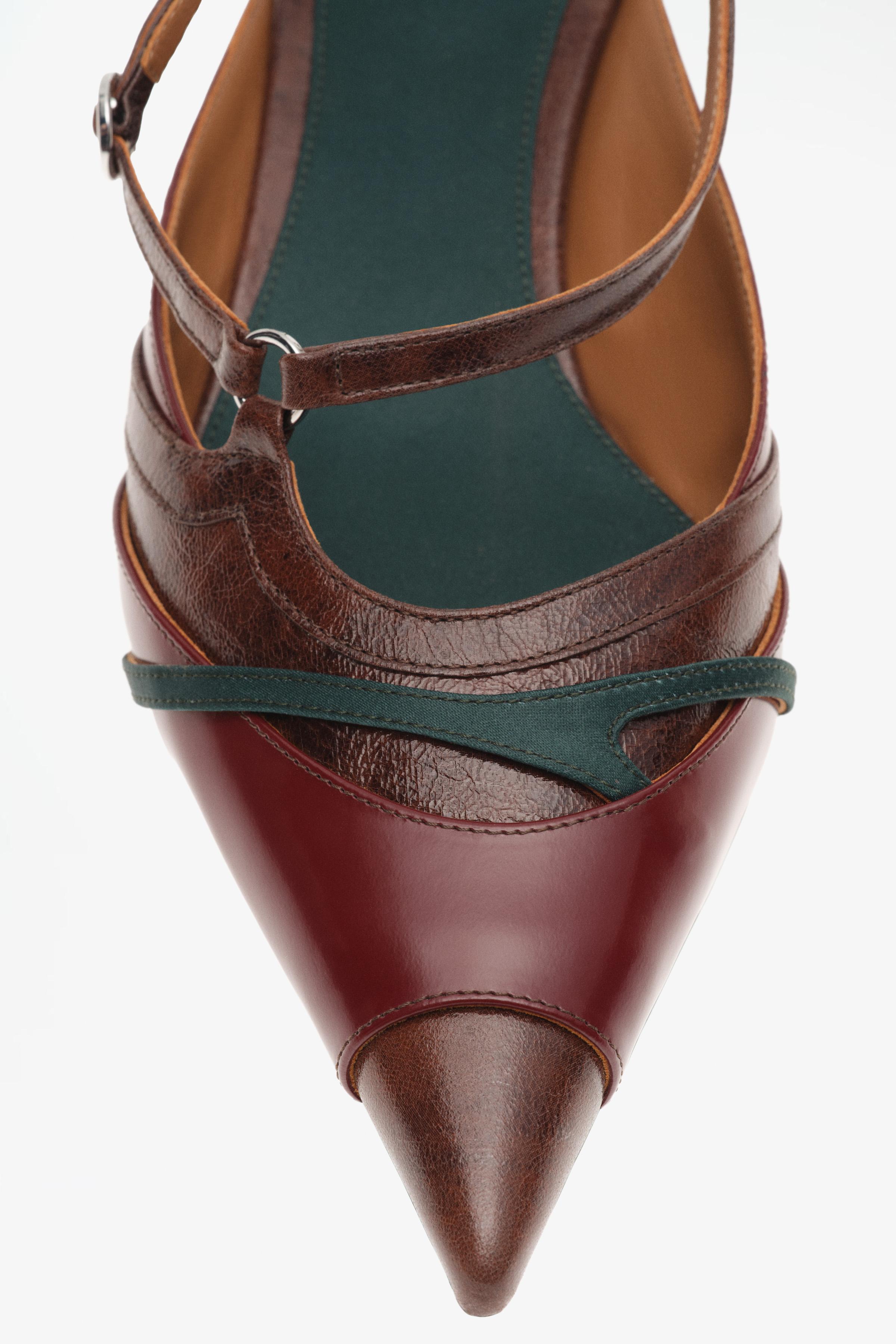 LIMITED EDITION LEATHER MULTI-STRAP KITTEN HEELS