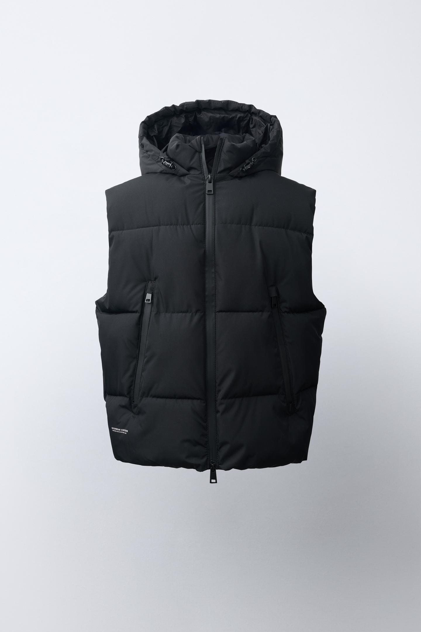 Детский жилет Zara Water-Repellent Puffer Vest, цвет: Чёрный — фото 1