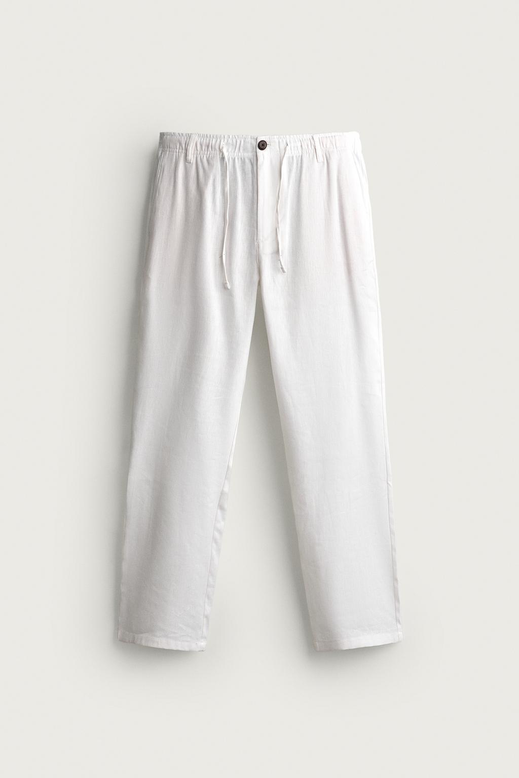 COTTON/LINEN RELAXED FIT TROUSERS