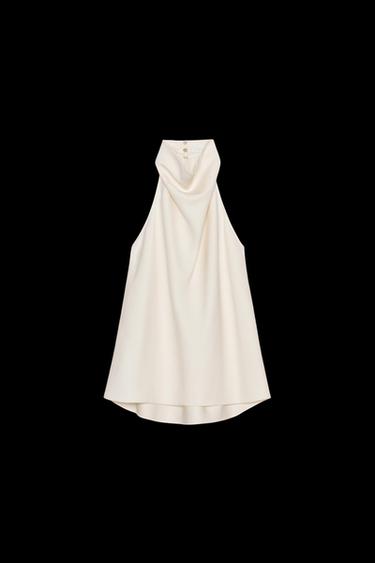 FLIESSENDES HALTER-TOP ZW COLLECTION - Cremefarben von Zara - Bild 0