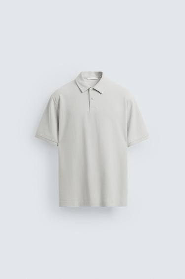 Zara TEXTURED POLO - Blue gray