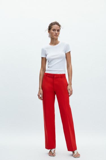 JEANS ZW COLLECTION CHINO TIRO MEDIO - Rojo de Zara - Imagen 0