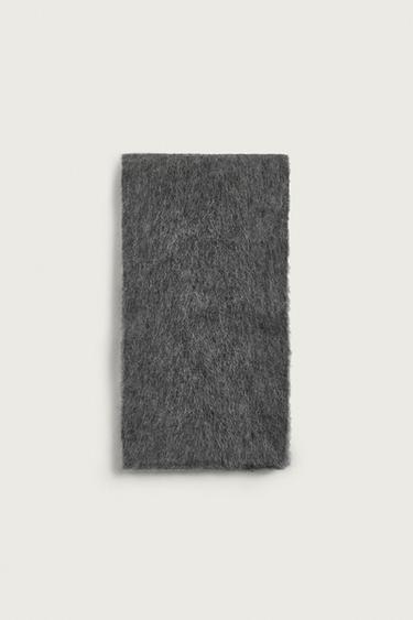 ALPACA BLEND KNIT SCARF - Grey marl by Zara