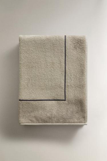 Zara BEACH TOWEL WITH PLAIN BORDER - 灰綠色