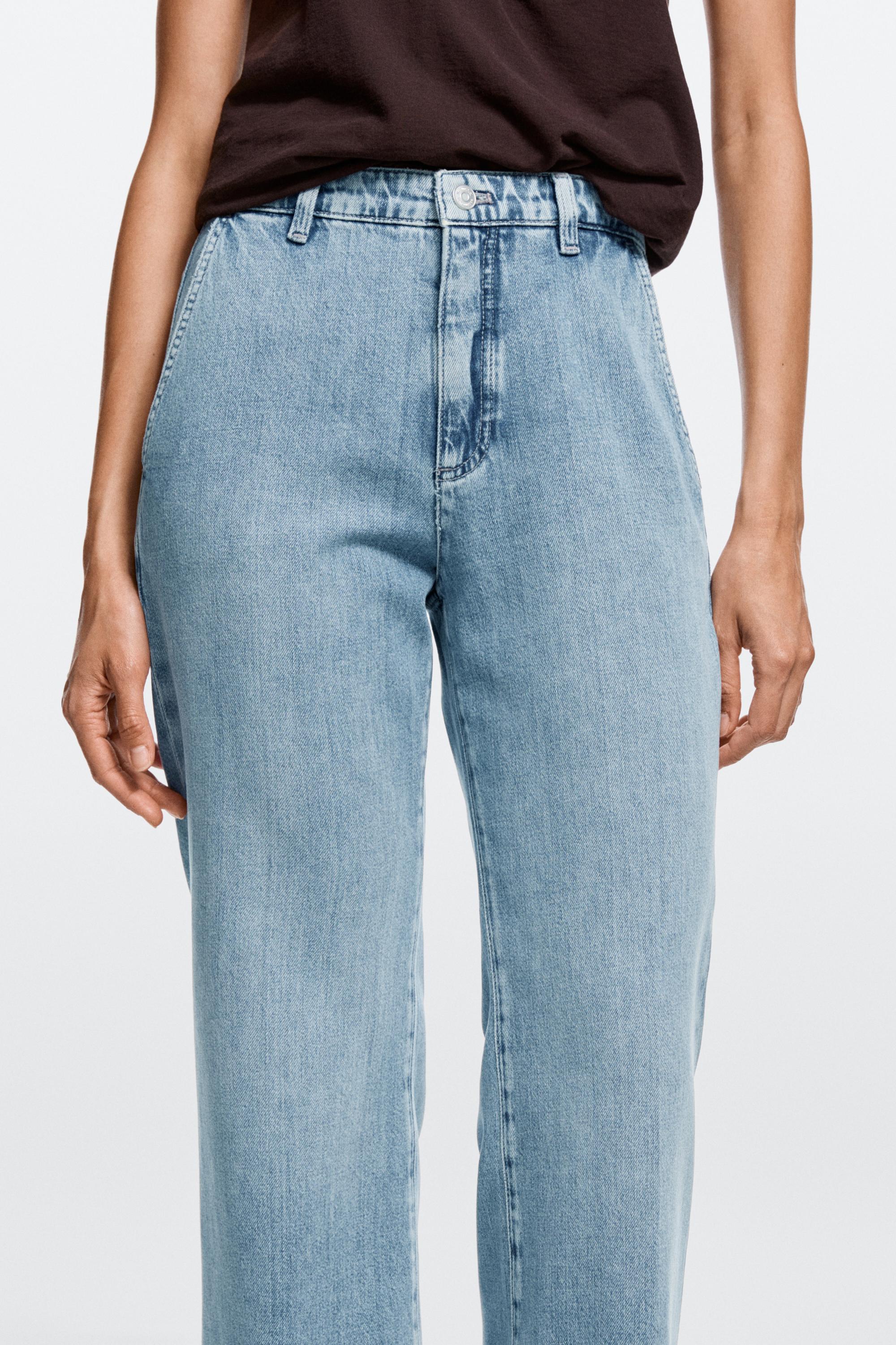High-waist cropped flare jeans - Aquamarine | ZARA United States