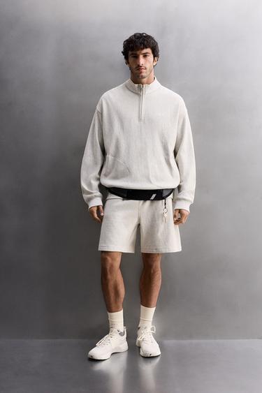 SWEAT COL ZIPPÉ POCHES - Gris chiné de Zara - Image 0