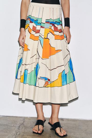 ZW COLLECTION PRINTED PLEATED SKIRT - Printed by Zara - Image 6