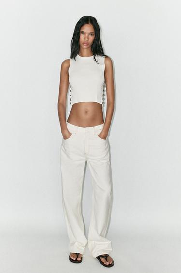 TOP PUNTO RIB - Blanco de Zara