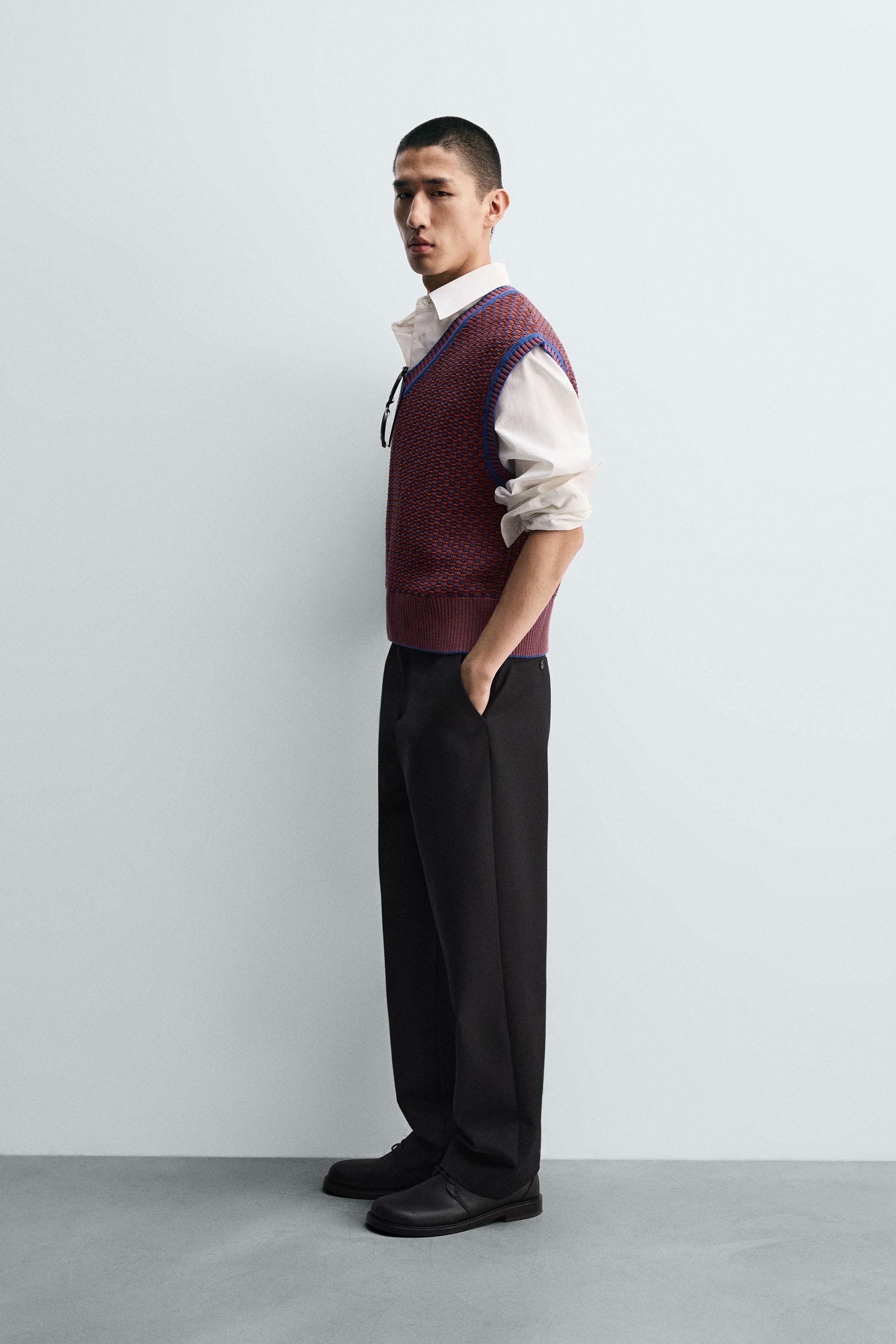 GILET EN MAILLE CONTRASTE