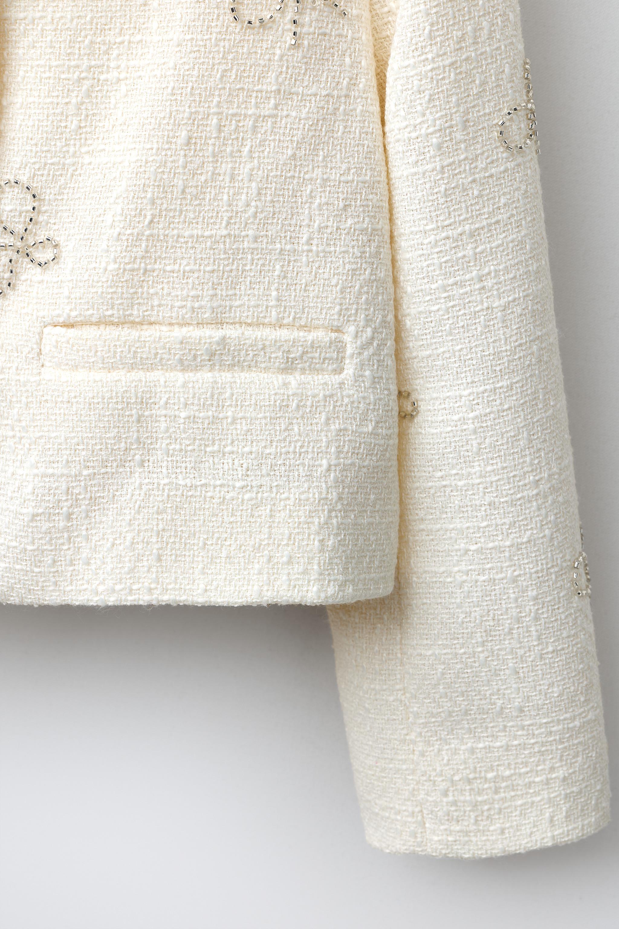 SHINY BOW TEXTURED JACKET