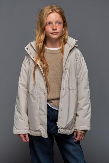 CIRÉ EFFET GOMME WATER RESISTANT - Écru de Zara
