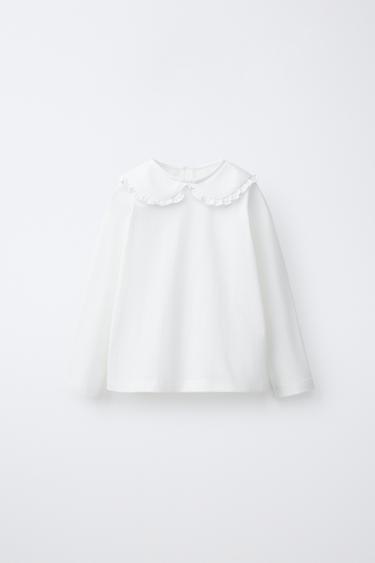 CAMISETA CUELLO BOBO - Blanco roto de Zara