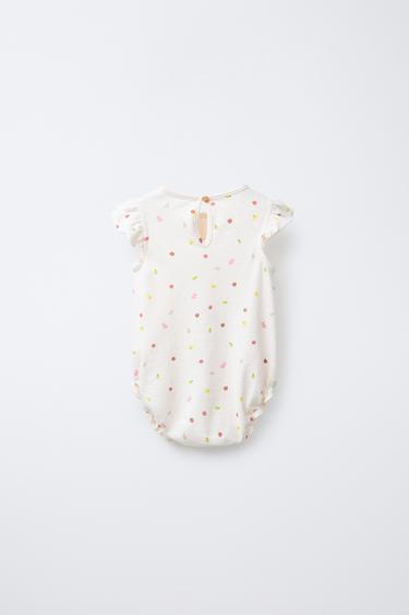 RUFFLED FRUIT JUMPSUIT - Ecru by Zara - Image 1
