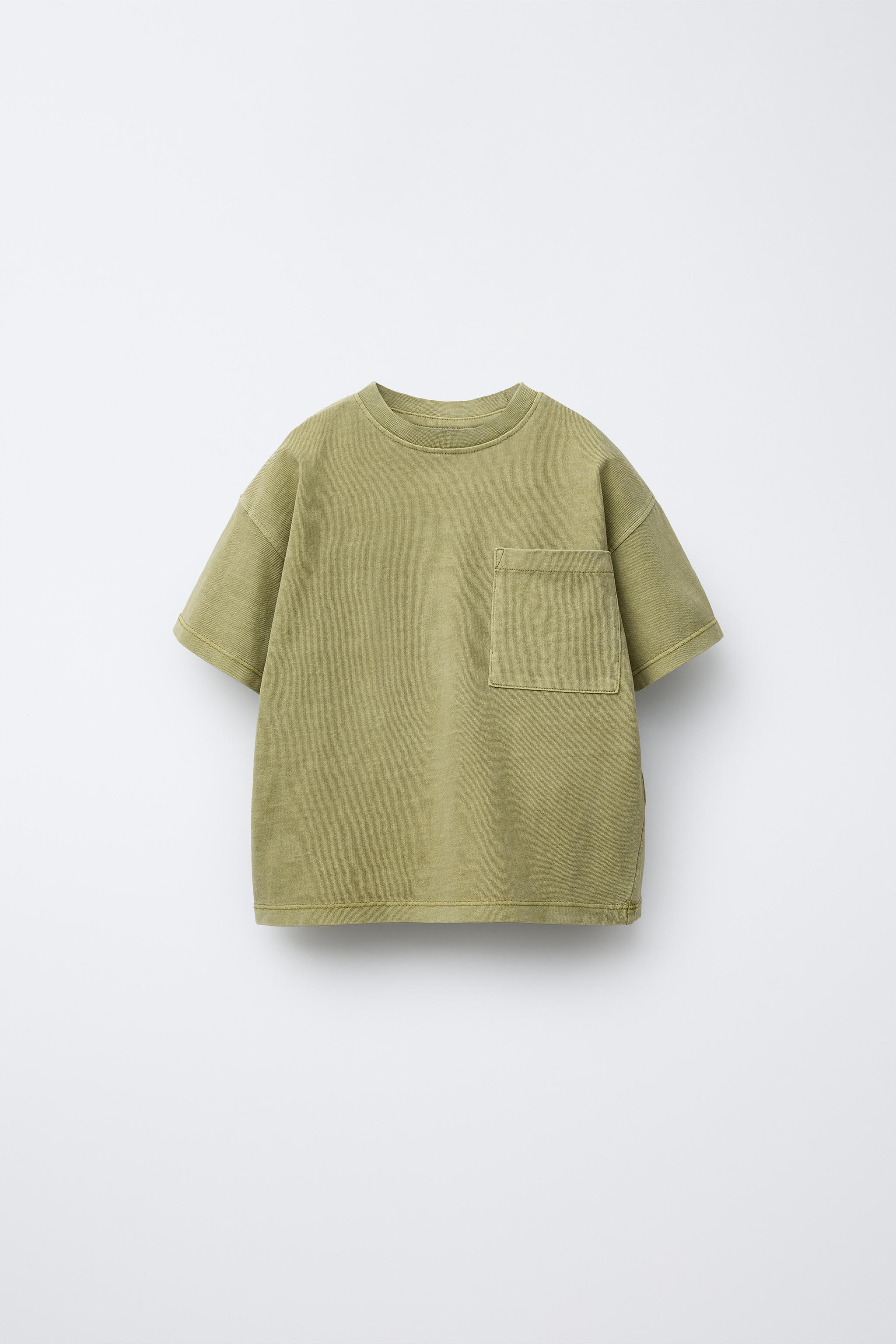 GARMENT DYE POCKET T-SHIRT - Khaki | ZARA United States