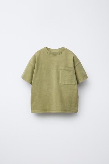 تيشرت GARMENT DYE بجيب - كاكي الخاص بـ Zara - صورة 0