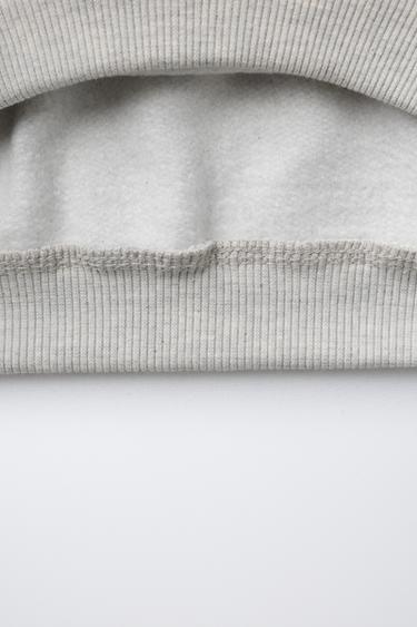 VARSITY SWEATSHIRT WITH CURLY PATCH APPLIQUÉ - Grey marl by Zara