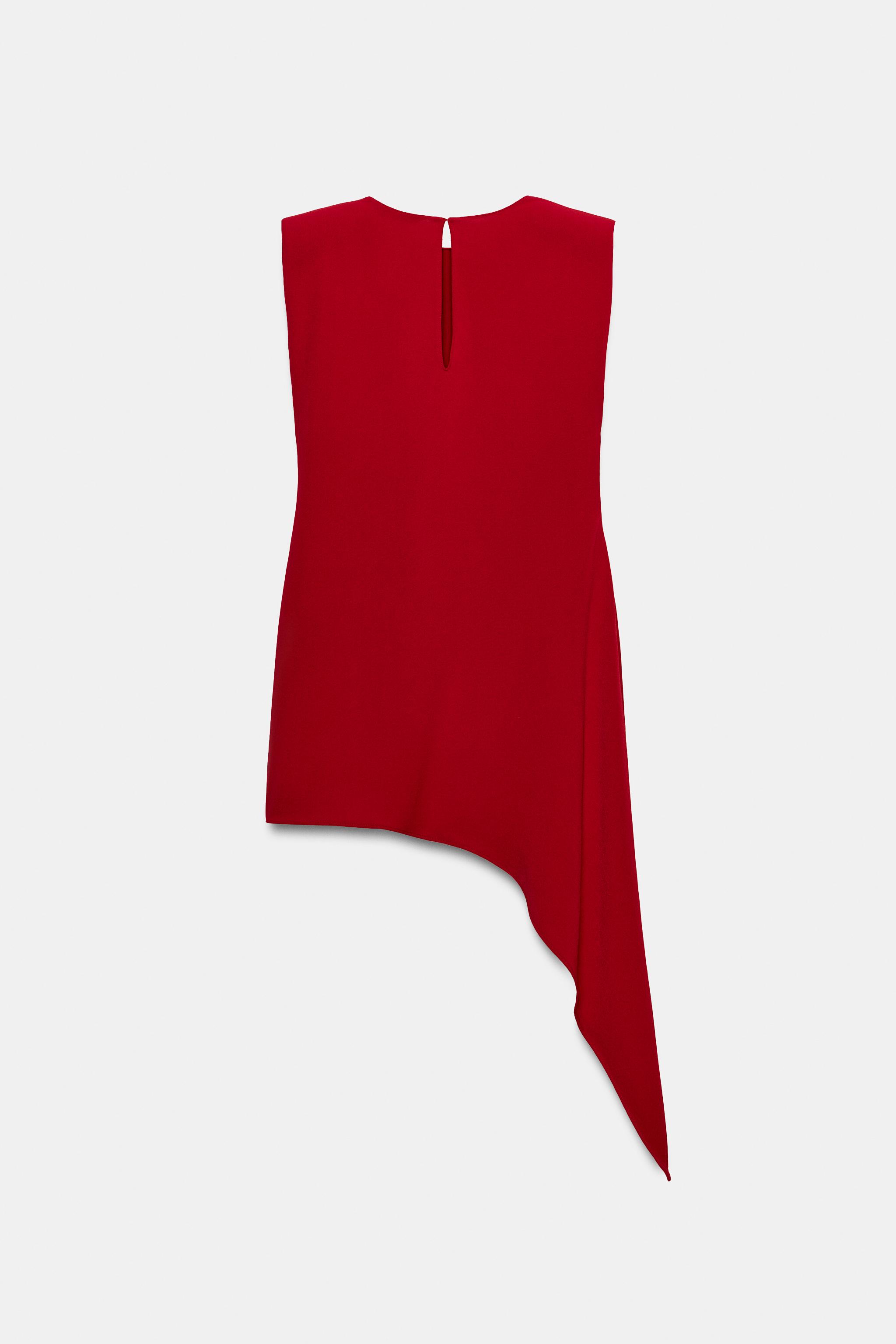 red asymmetrical dress zara ZARA Red Asymmetric Cut Out Midi Dress Size L Bloggers Holiday Sexy Ref 5039/699