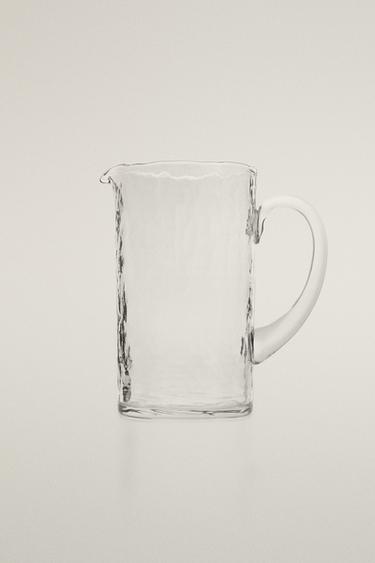 HAMMERED GLASS PITCHER — Transparent 1