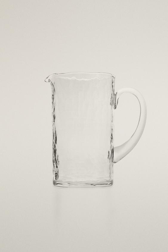HAMMERED GLASS PITCHER