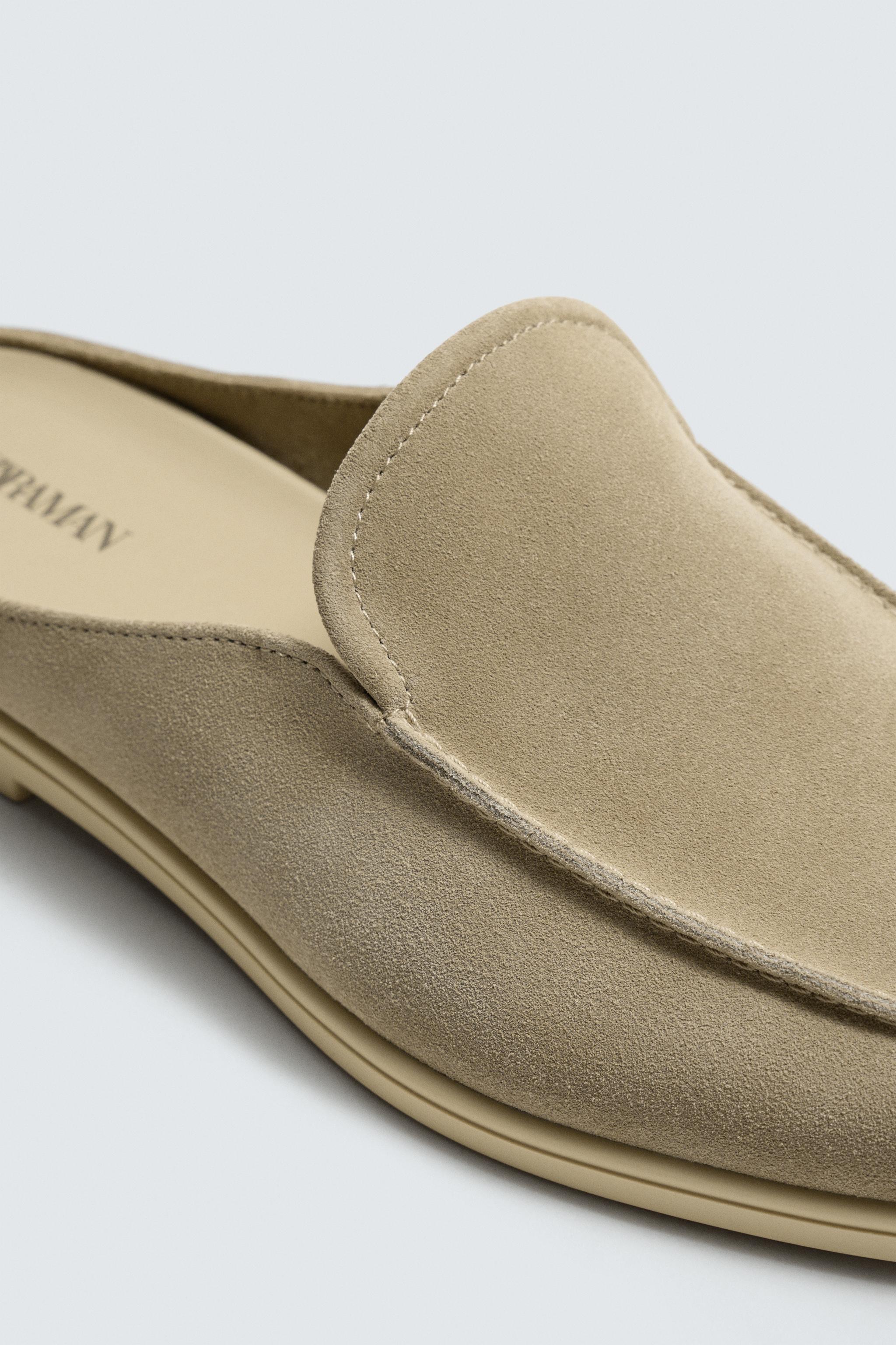 LEATHER OPEN-BACK LOAFERS