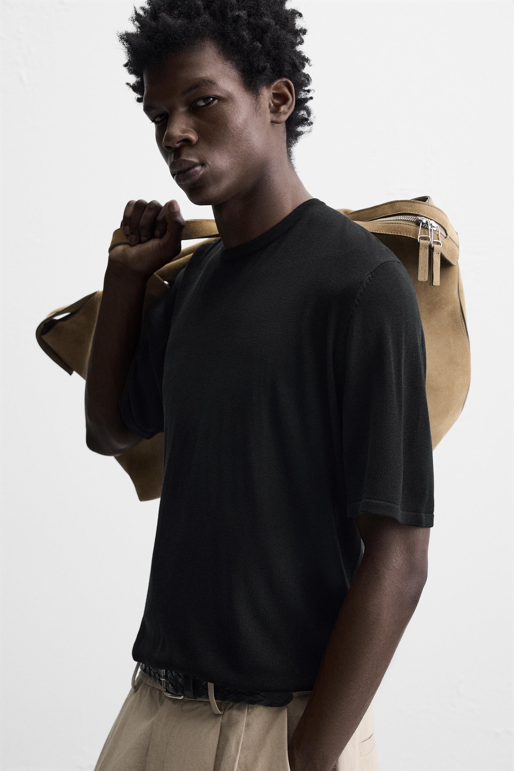 フルイドニットTシャツ - ブラック | ZARA Japan / 日本