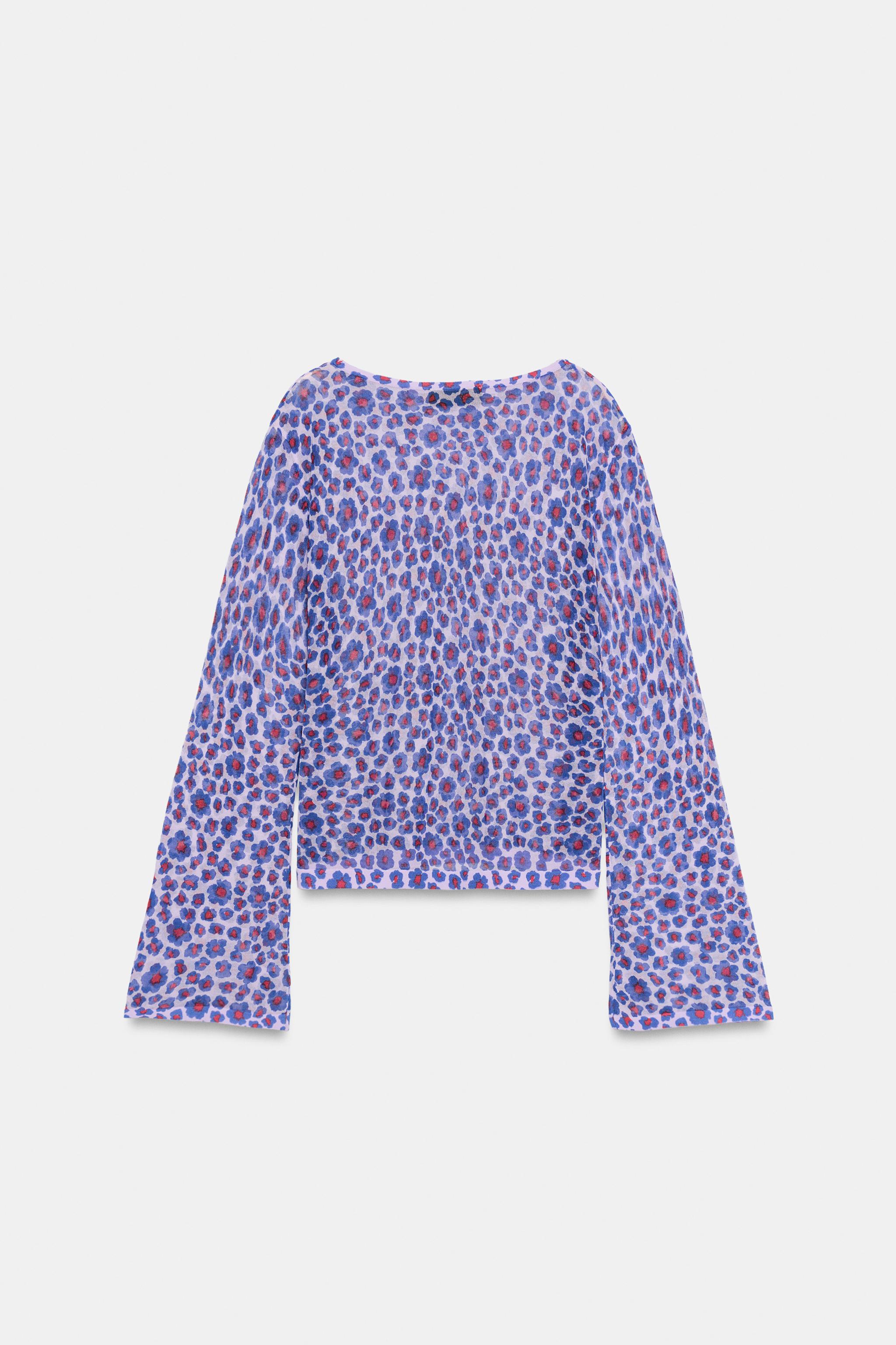 TOP À FLEURS EN MAILLE FINE