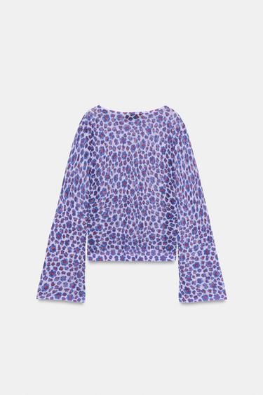 TOP À FLEURS EN MAILLE FINE - Multicolore de Zara - Image 6