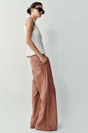 PANTALÓN ANCHO RAYAS HILO METALIZADO - Multicolor de Zara