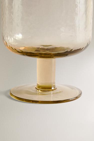 VERRE À PIED VERRE RECYCLABLE MARTELÉ - Caramel de Zara - Image 3