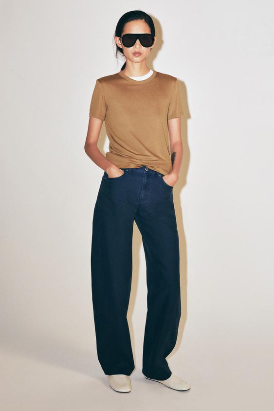LYOCELL SHORT SLEEVE T-SHIRT - Ochre by Zara - Image 0