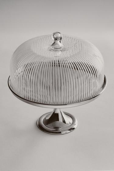 PRÉSENTOIR À TARTES VERRE ACIER INOXYDABLE - Argent de Zara - Image 4