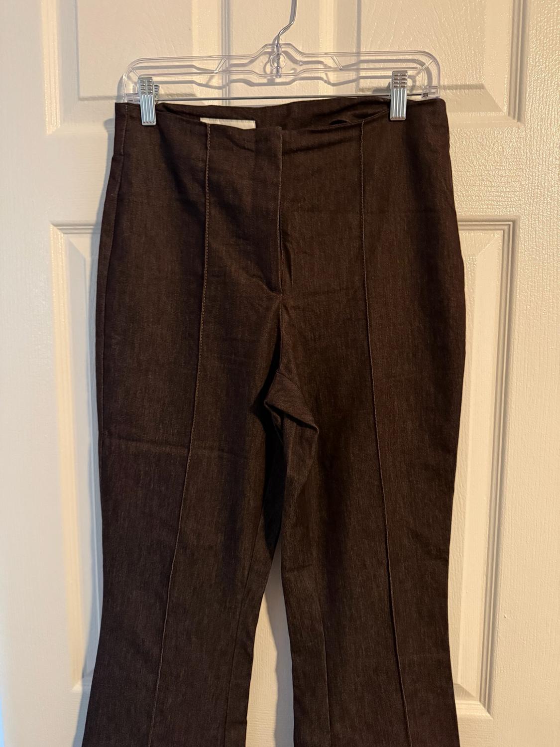 CONTRAST STITCH SEAM FLARE PANTS - Image 4