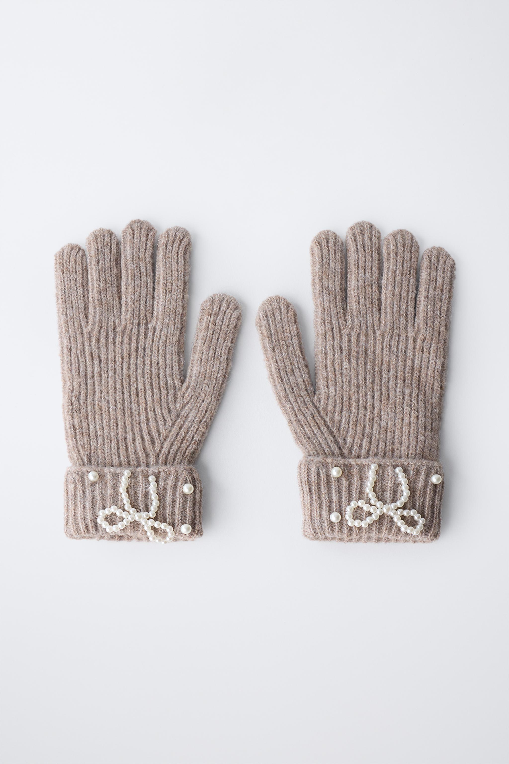 KNIT GLOVES WITH PEARLS