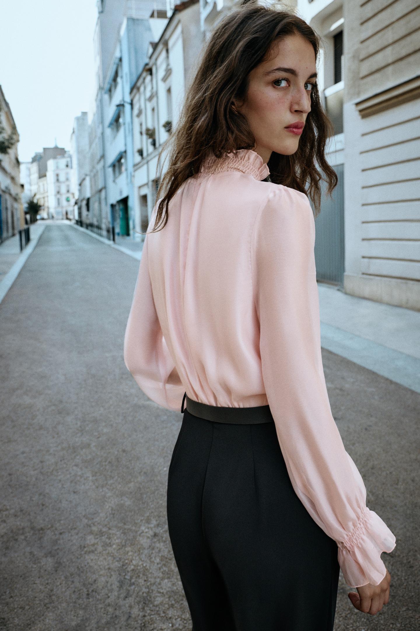 Женский комбинезон Zara Combined Belted Jumpsuit, цвет: Чёрный — фото 7