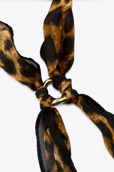 ANIMAL PRINT RING BANDANNA - Leopard by Zara - Image 2