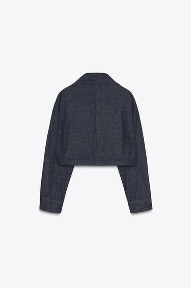ZW COLLECTION DENIM BOLERO JACKET - Blue by Zara - Image 5