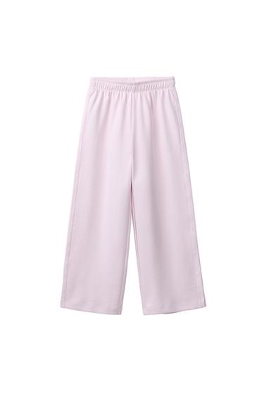 PANTALON WIDE LEG INTERLOCK - Rose de Zara