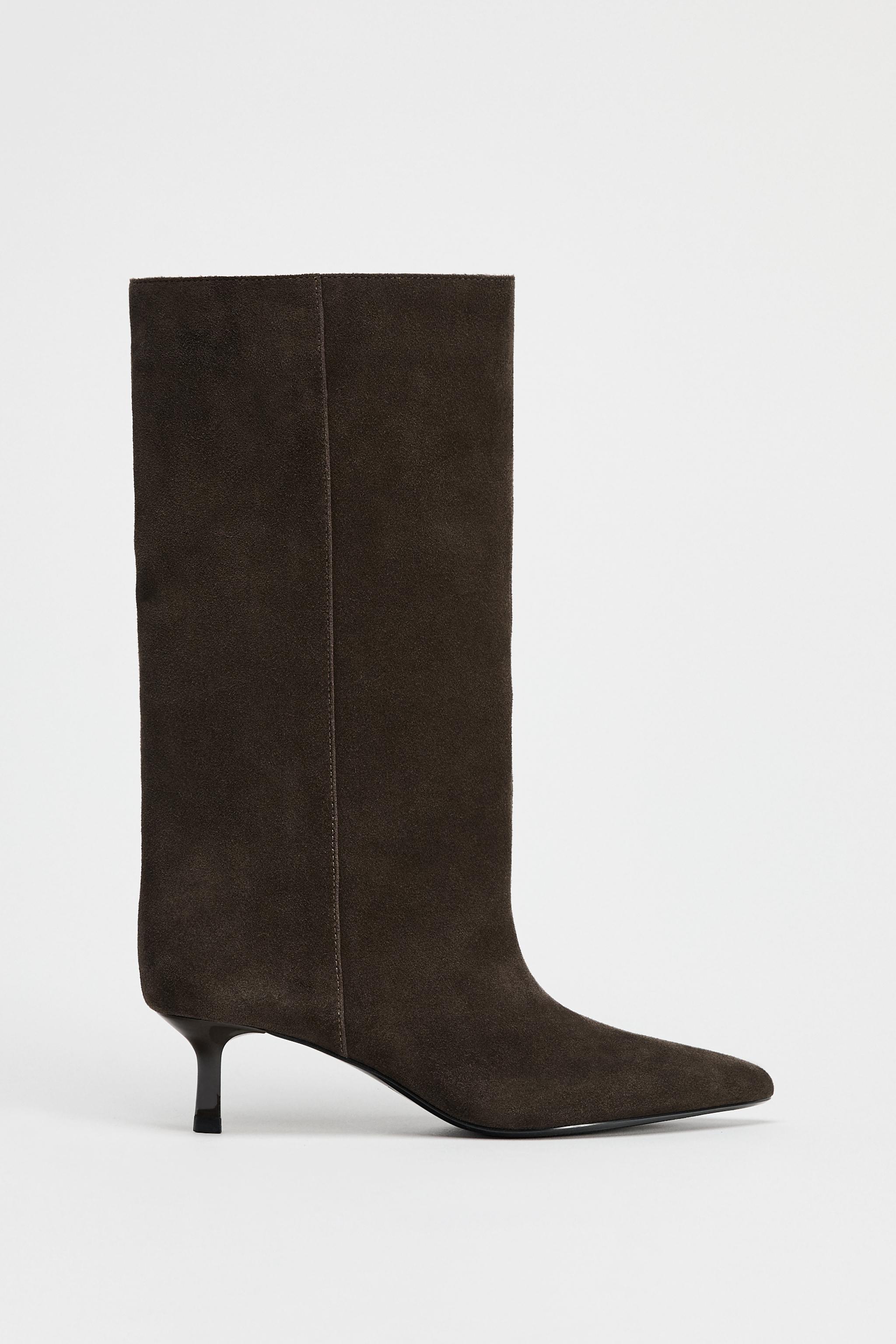 Bottes daim beige zara on sale