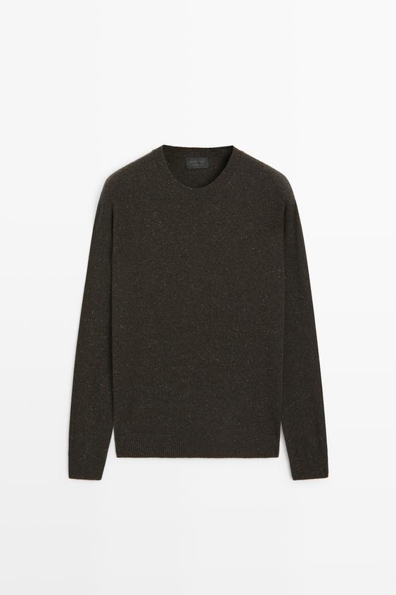 Zara Heathered wool knit sweater - Brown - Image 0