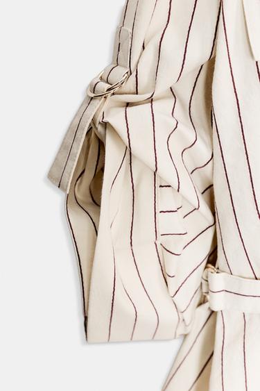 CHEMISE SAFARI À RAYURES - Écru de Zara - Image 6