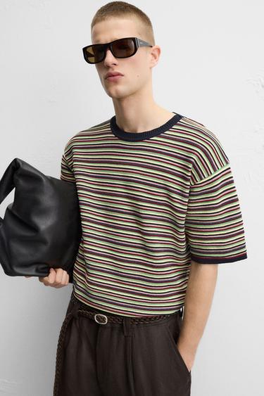 STRIPED KNIT T-SHIRT - Multicoloured by Zara - Image 5