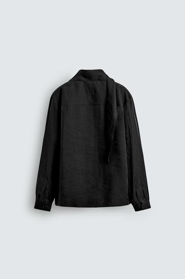 FLOWING BANDANA SHIRT - Black by Zara - Image 7