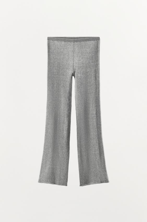 PANTALON MAILLET CANNELÉ - Gris chiné de Zara - Image 3