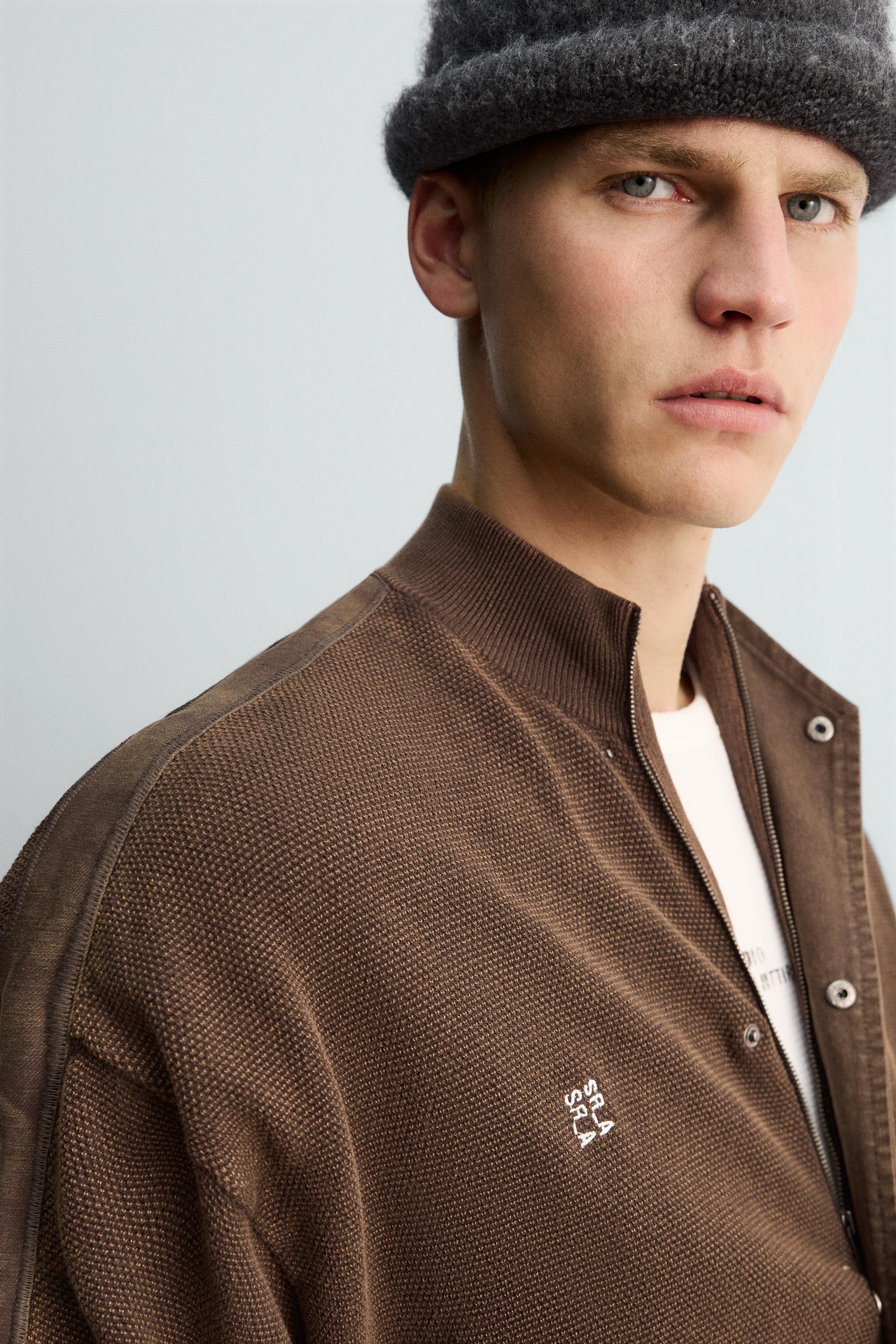 WASHED BANDED KNIT CARDIGAN X SR_A