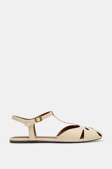 Zara FLAT FISHERMAN SANDALS - Off White - Image 0