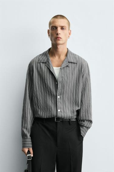 CAMISA FLUIDA REGULAR FIT - rayas de Zara