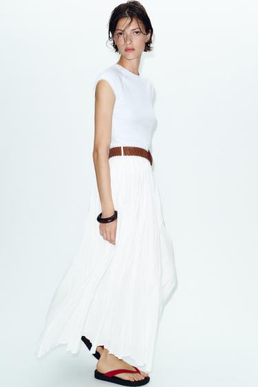 BELTED MIDI SKIRT - White by Zara - Image 2