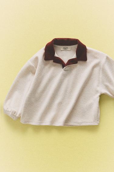 KIDS' TERRY BEACH SWEATSHIRT - Light beige by Zara